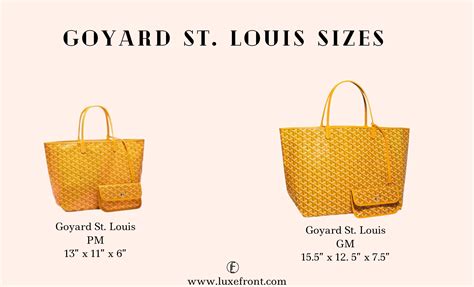 goyard st louis tote size comparison|goyard tote bag size comparison.